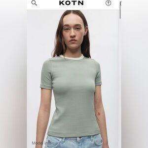 KOTN Fitted Ribbed Tee - Blue